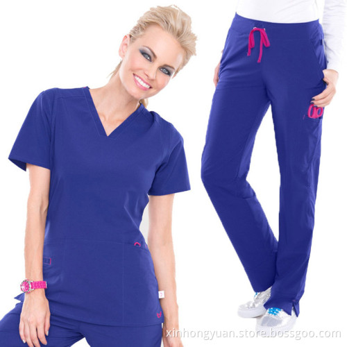 Wholesale chinese collar nursing uniforms set